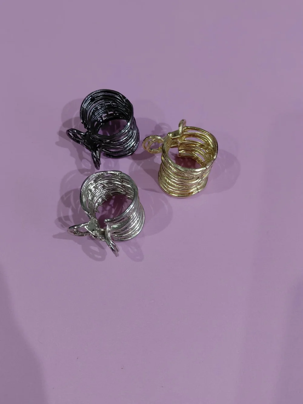 Metal Coil Hair Cuffs - Gold, Silver, Black